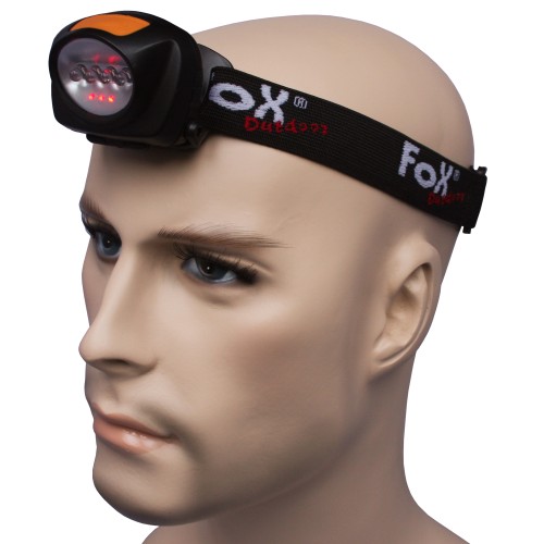 Fox Outdoor Kopflampe, Stirnlampe,  3 rote LEDs für Dauerlicht